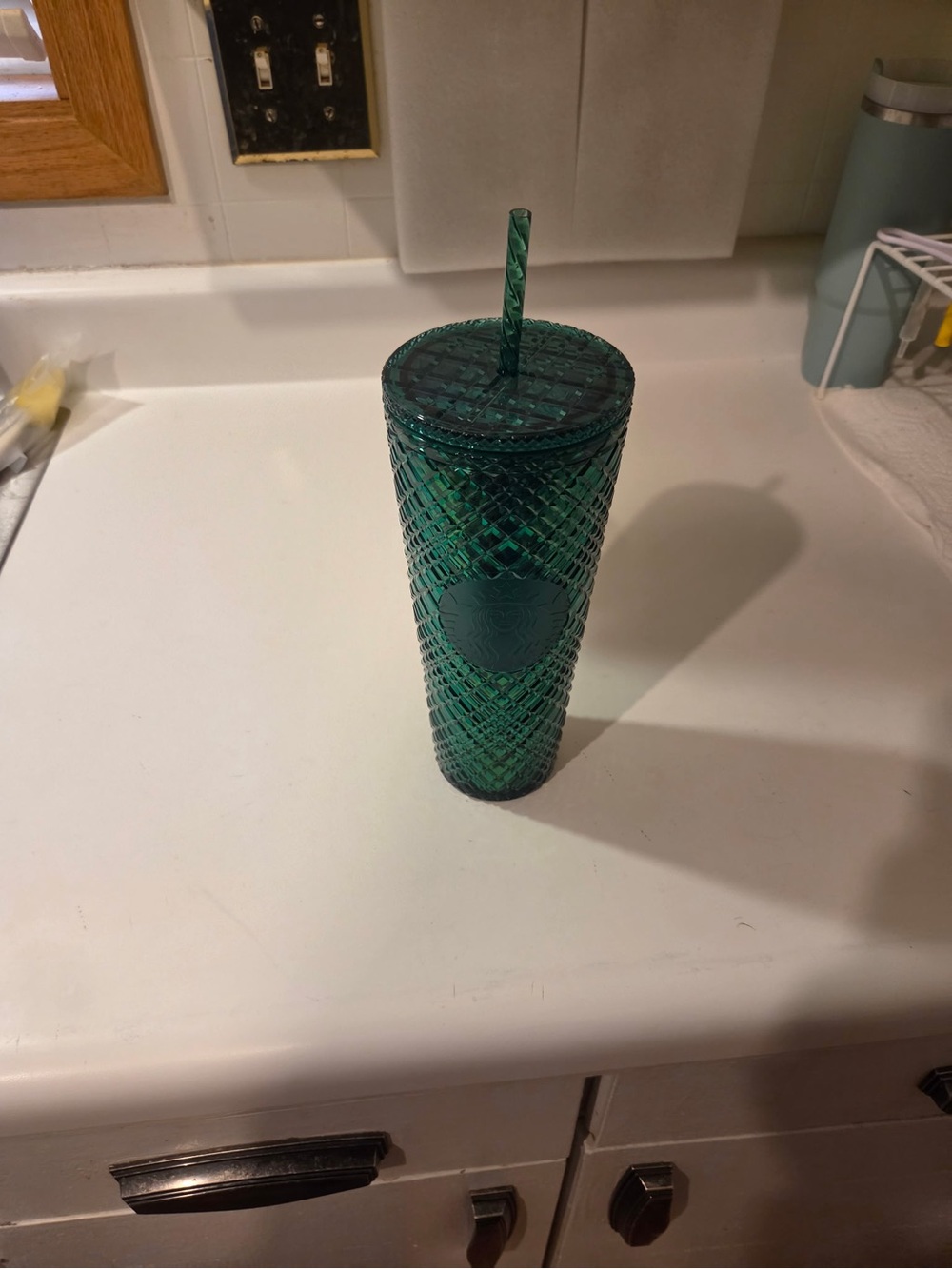 Starbucks Emerald Green Studded Grid cold cup